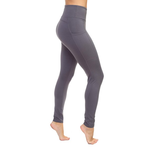 Aekonami AEKO Fitness Yoga Pants Buttery Soft Workout Gym Leggings with Pockets for Women (S, Dark Gray)