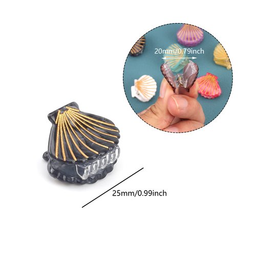 ASUNFO Pack of 10 Mini Seashell Hair Claw Clips Jaw Clip Clamps Mermaid Hair Styling Cilps Accessories for Women Girls Marble Pattern