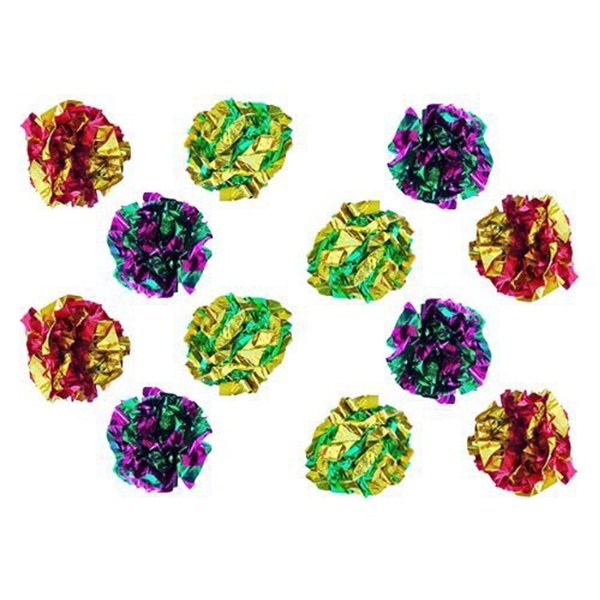 PETFAVORITES Original Mylar Crinkle Balls Cat Toys - 12 Pack