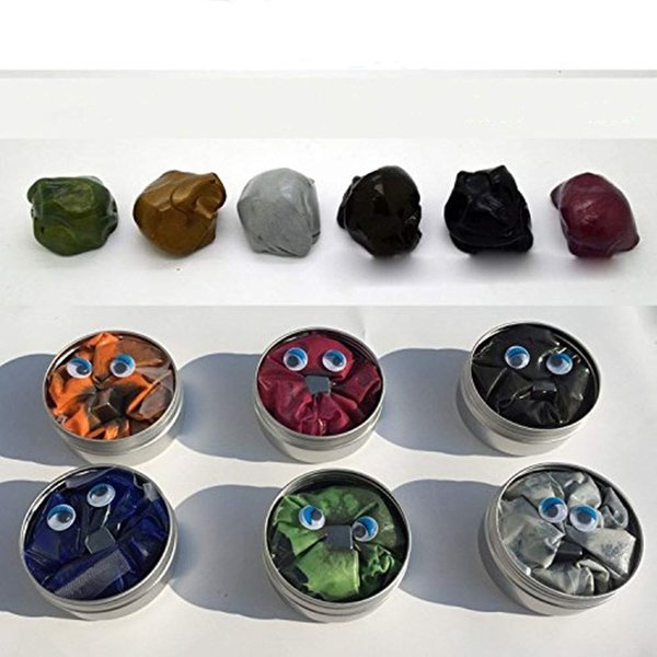 GracesDawn 6 Set Magnetic Putty Slime Super Stress Reliever Infused with Iron Relaxing Fun A Set of A Set of 6 Boxes, 6 Colors（Gold,red,Green,Gray,Navy Blue,Black,Mauve Once to Meet All