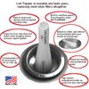 Lint Hair Trapper for filtering Washing Machine Utility Tub and Sink drains-reusable and customizable with built-in overflow guard. Traps Lint, hair and debris from drains, replaces all Mesh filters