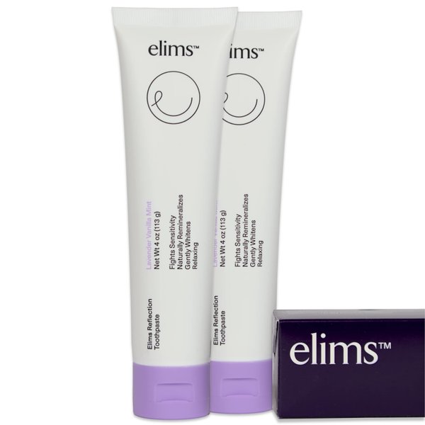 ELIMS Nano Hydroxyapatite Fluoride Free Toothpaste - All-Natural Xylitol Remineralizing Toothpaste for Whitening Sensitive Teeth - SLS Free Lavender Vanilla Mint Toothpaste for Adults & Kids - 2 Pack