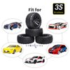 4Pcs 12mm Hex RC Wheels Tires Height 2.99 inch (76mm) for 1/10 On Road and 1/14 1/16 1/18 Scale Models Cars Truck Buggy with Foam Inserts