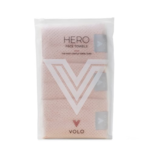 VOLO Hero Cloud Pink Face Towel | Reusable Facial Wash Cloths | Makeup Remover & Post Shower Washcloths | Ultra Soft, Absorbent, Gentle, Fast Drying Nanoweave Fabric Face Towels | Microfiber 3PK