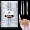 Luckyfairy Extra Long Square Nail Tips, XXL 120Pcs 12 Sizes No C Curve Clear Acrylic Nails Straight Tapered Square Press on False Nail Tips for Nail Extension Nail Art Salon Home DIY