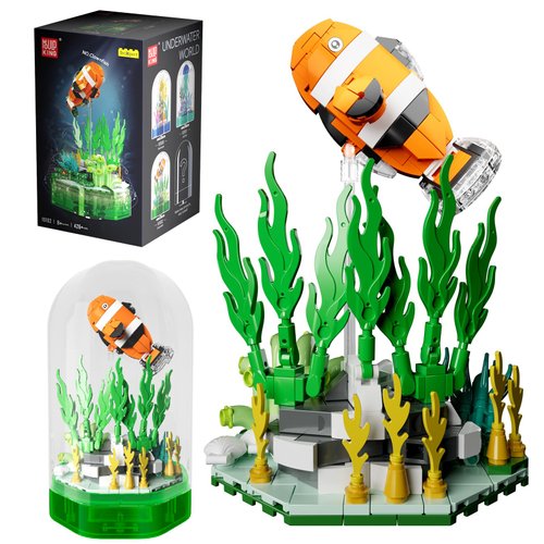 Mould King Underwater World Building Block Set with Music Display Box Sea Creatures Building Blocks Kit Collectible Ocean Animal Educational Toys for Kids Boys Girls Age 8+, 10102