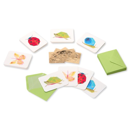 Papyrus Blank Cards with Keepsake Box, Garden Critters (20-Count)