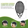 KOUPA Silicone Curly Hair Brush with Pick Comb, One Piece Twist Curl Comb for Afro Curls, Washable Hair Tool for Men Women, Black