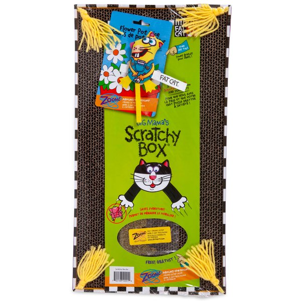 FAT CAT Big Mama's Scratch Cat Toy Box Includes 100% Organic Catnip Grown In The USA