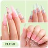 AIMEILI 5 in 1 Builder Base Clear Builder Nail Gel for Nails Extension and No Wipe Top Set Soak Off U V LED Gel Nail Lacquer