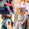 Hotoyannia 72 Sheets Tiny Temporary Tattoos Stickers, Fake Tattoos That Look Real And Last Long, Halloween Tattoos Include Black Scary Wolf Lion Tiger Skeleton Skull Tattoos