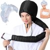 Net Plopping Cap for Drying Curly Hair, Adjustable Net Plopping Cap for Drying Curly Hair with Drawstring, Hair Dryer Bonnet, Plopping Cap Curly Hair for Women (Black)