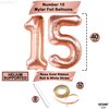 KatchOn, Rose Gold 15 Balloons Number - Big, 40 Inch | 15 Birthday Balloons with Confetti for Happy 15th Birthday Decorations for Girls | Quinceanera Decorations | 15 Birthday Decorations for Girls