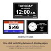 10.1" Digtal Clock with Day and Date for Seniors, Large LCD Display, Auto Dimmable, 12 Alarm Settings - Best Gift for Elderly