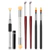 SILPECWEE 6Pcs Ombre Brush For Gel Nails Acrylic Nail Art Brush Fan Nail Brush Nail Gradient Pen Nail Sponges Pens Nail Art Tools For Salon&DIY