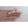 Generic Small/medium gold metal white bow hair claw clip for medium fine hair
