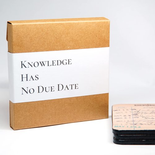 3PCS Vintage Library Due Date Card Coaster Set, Retro Checkout Card Square Coffee Mug Coasters Perfect Library Christmas Gifts for Book Lovers Librarians, Literary Decor