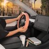 Carbella Coral Pink Stitched Leather Steering Wheel Cover for Women, Standard 15 Inch Size Fits Most Vehicles, Cute Faux Car Steering Cover with Diamond Double-Stitch Detail, Car Accessories for Women