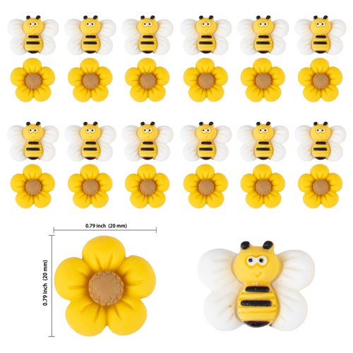 Gyufise 24Pcs Bumble Bee Cupcake Toppers Oh Babee Flower Cupcake Picks Babyshower Cake Decorations for Bee Theme Baby Shower Kids Birthday Party Decorations Supplies