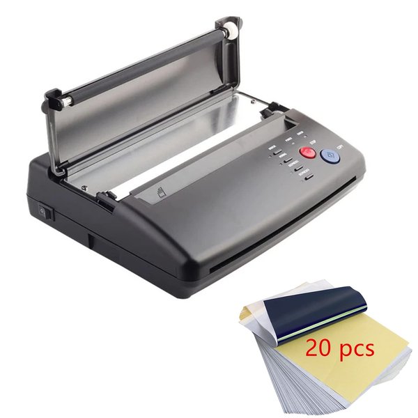 iMeshbean Tattoo Transfer Stencil Machine Copier Printer Thermal Tattoo Kit Copier Printer With 20pcs Free Tattoo Stencil Transfer Paper (Black)