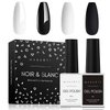 Makartt Gel Nail Polish Kit, Black White Nail Polish Gel Set Noir & Blanc Summer Soak Off Nail Gel Polish LED Required UV Gel Polish Kit Black Nails White Gel Paint for Nail Art Salon DIY 2Pcs