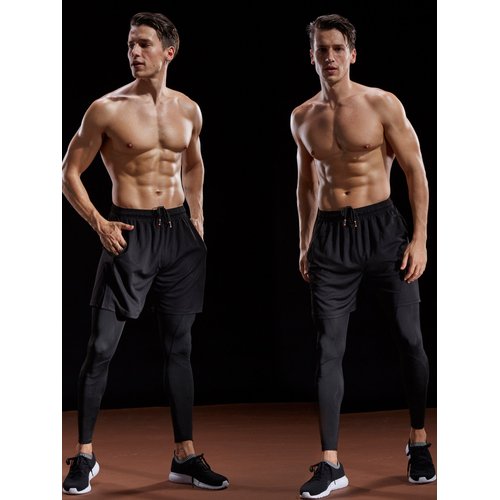 NELEUS Men's 7" Workout Running Shorts with Pockets,6056,3 Pack,Black/Grey/Navy Blue,L,EU XL