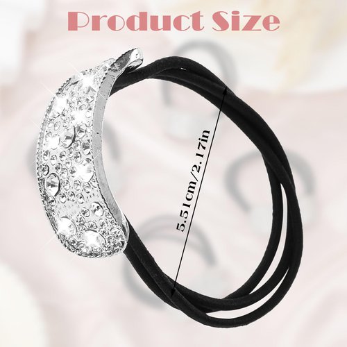 COMNICO 4Pcs Rhinestone Hair Scrunchies Crystal Hair Ties Rubber Bands Chic Elastic Ponytail Holder No Damage Bling Sparkles Diamond Hair Accessories for Women Girls Thin Hair Fashion Headbands