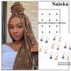 NAISKA 15 Pieces Gold Star Hair Accessories Braid Clips Colorful Stars Planet LoC Hair Jewelry Rings Starry Sky Pendant Charms Dreadlock Accessories Hair Jewelry for Women and Girls