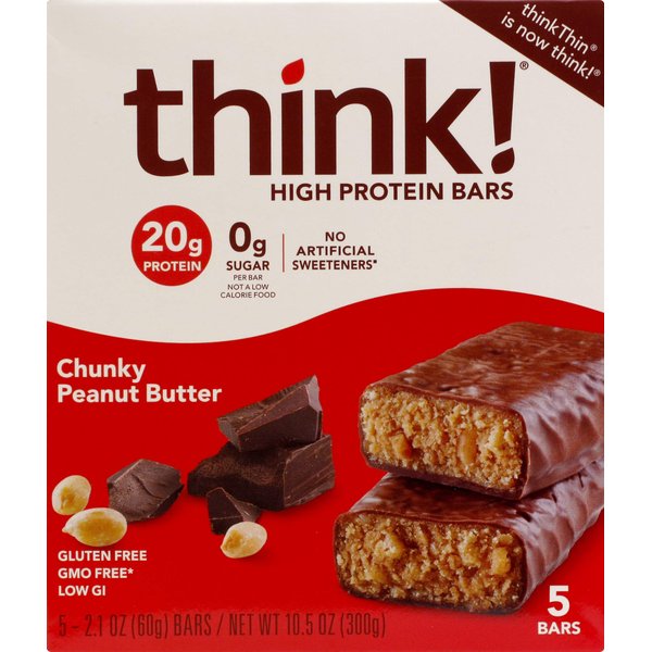 Think Thin Chunky Peanut Butter, 5 Bars