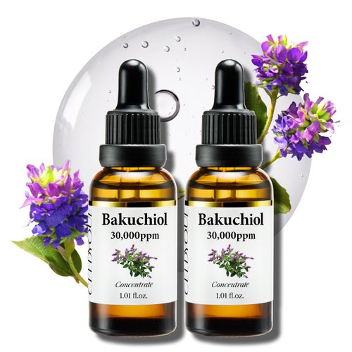 Korean Bakuchiol Concentrate Mix-in Serum 30,000 ppm - High Potency Retinol Alternative | Wrinkle Reduction Skin Firming & Smoothing - Anti-Aging Sensitive Skin Vegan & Cruelty-Free Non-GMO 2 oz