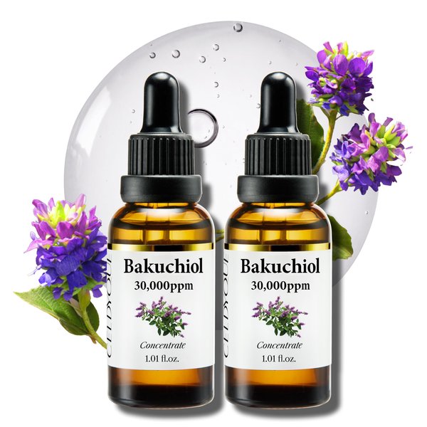 Korean Bakuchiol Concentrate Mix-in Serum 30,000 ppm - High Potency Retinol Alternative | Wrinkle Reduction Skin Firming & Smoothing - Anti-Aging Sensitive Skin Vegan & Cruelty-Free Non-GMO 2 oz