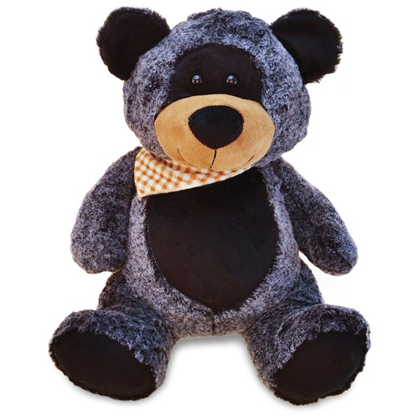DolliBu Plush Black Bear Stuffed Animal Pillow Size - Super Soft Animal Pillow for Kids, Cozy Nap Buddy, Floor Pillow for Kids & Toddlers, Jumbo Hugging Plush - 16 Inch