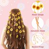 Kunyeah Flower Headband for Girl Daisy Tassel Headpiece Bohemian Hair Band Floral Bandana Party Hair Accessories for Women (Yellow)