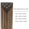 FUBILI Clip in Hair Extensions Balayage Chocolate Brown to Caramel Blonde Real Human Hair Extensions 20 Inch 7pcs 120g Remy Hair Extensions for Women Clip Extensions Full Head Straight Hair