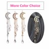 2 Pack Romantic Rhinestone Crescent Moon Star Charm Hair Clips, Crystal Beads Tassel Drop Hair Pins Chain Hairpin for Women Girls Bridal Jewelry Hair Accessories (Silver, Gold)