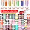 420 Pieces 30 Sheets Nail Wraps with Nail File Nail Polish Strips Glitter Gradient Design Self Adhesive Nail Polish Stickers for Women Girl Nail Art Accessories