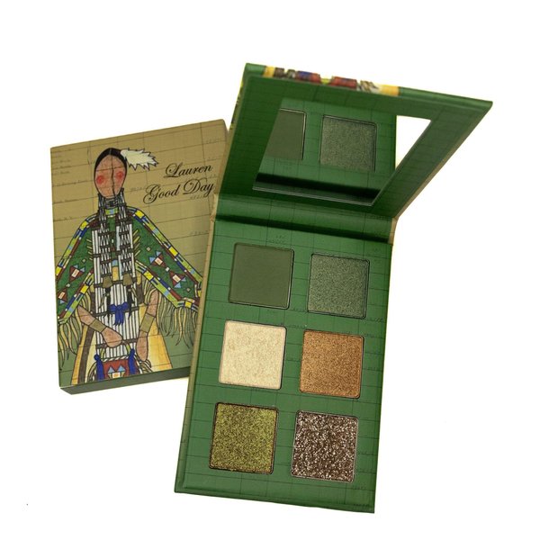 PRADOS BEAUTY Plant Medicine Eyeshadow Palette x Lauren Good Day 6 pan Travel Friendly Eyeshadow Palette with Mattes, Shimmers, and Glitter