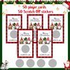 50 Pieces Christmas Scratch Off Cards Stickers Christmas Party Games Vouchers Festive Raffle Tickets Holiday Business Prize Drawings for Kids Adults Families Events Groups (Plaid)