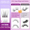 Clear Band Natural Lash Clusters Wispy Individual Eyelashes DIY Lash Extensions Natural Look Cluster Lashes D Curl Eyelash Extension,Geeneiya Wispy Eyelash Clusters (0.05D,9-11MM,Clear and Black Band)