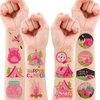 Generic 96PCS Pink Camp Temporary Tattoos Camping Themed Birthday Party Glamping Party Decorations Supplies Favors Decor for Kids Outdoor School Classroom Prizes