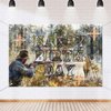 Hunting Happy Birthday Banner Backdrop Forest Wilderness Deer Hunting Themed Background Decor for Hunter Men Boys Birthday Party Favors Decorations Supplies 72x43in-BECKTEN