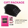 Lashey Clip in Hair Extensions Real Human Hair 16 Inch 110g 7pcs Afro Kinky-Curly Human Hair Clip Ins 4c Natural Black Hair