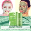 2 Pcs Green Tea Face Mask Stick,Deep Clean Purifying Clay Green Tea Mask Stick,Blackhead Remover,Moisturizing & Improve Skin Tone Green Tea Oil Control Mask Stick,Reduce Blackheads for All Skin Types