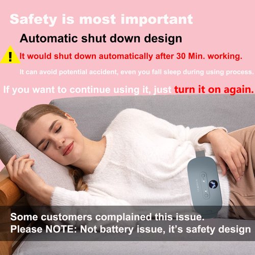 Portable Cordless Electric Waist Belt Device, Fast Heating Pad with 3 Heat Levels and 3 Massage Modes, Back or Belly Heating Pad for Women and Girl