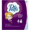 Puffs Ultra-Soft 2-Ply Facial Tissues, White, 56 Tissues Per Cube, Pack Of 4 Cubes