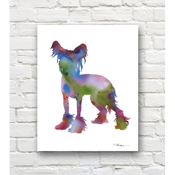 Chinese Crested Dog Abstract Art Print By Artist DJ Rogers