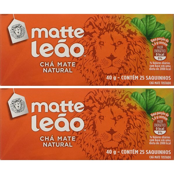 Leão - Mate Tea - 1.4 oz (25 tea bags) (PACK OF 02) | Chá Matte - 40g (25 sachês)