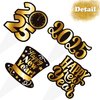 2025 New Years Eve Party Cupcake Toppers 48pcs Happy New Year Party Decoration 2025 Black and Gold New Years Cupcake Picks Decorations for 2025 New Years Eve Party Supplies
