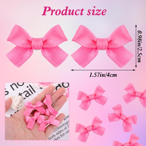 30 PCS Pink Hair Bows Mini Pink Hair Clip Cute Pink Hair Ribbon Bow Hairpins for Girls Women Toddlers Hair Accessories, Small Bow