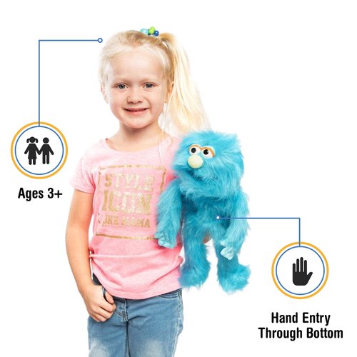 14" Blue Monster, Hand Puppet